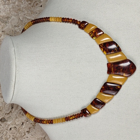 Jay King Two-Tone Amber Necklace - Picture 1 of 5